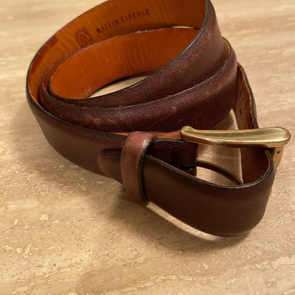 Designer Mens Brown Leather Belt size 38!